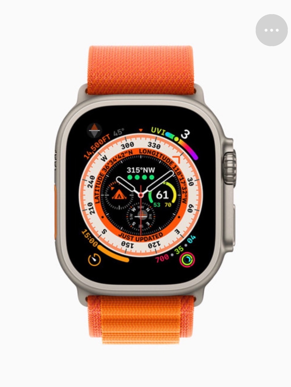 Apple Watch Ultra Titanium with Orange Sport Loop